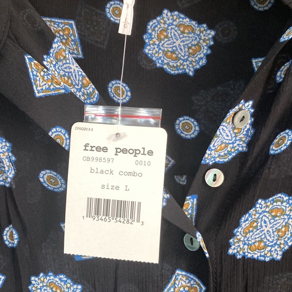 Collarless shirtdress Free People! NWT size L - Picture 16 of 16